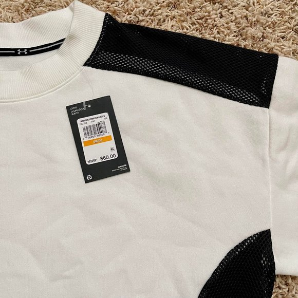 NWT Under Armour Women's Volleyball Oversized Pullover White/Black, Size S/M - Picture 8 of 10